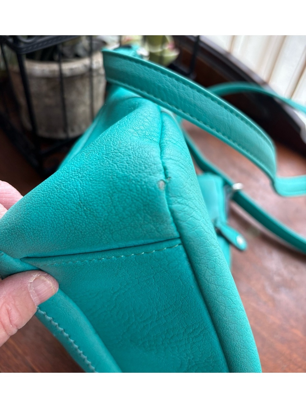 Gussaci Turquoise Crossbody Bag purse Zip Pockets Adjustable strap - Picture 9 of 13
